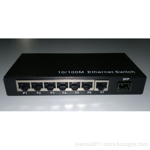 7 UTP Port SFP Fiber Optic Switches Full Duplex